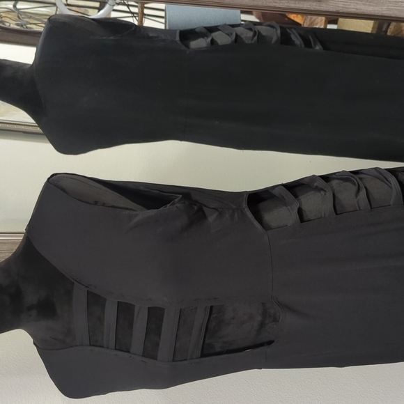 Cleo Black Maxi Dress w/ Front and Side Cut Out Design - Picture 5 of 7